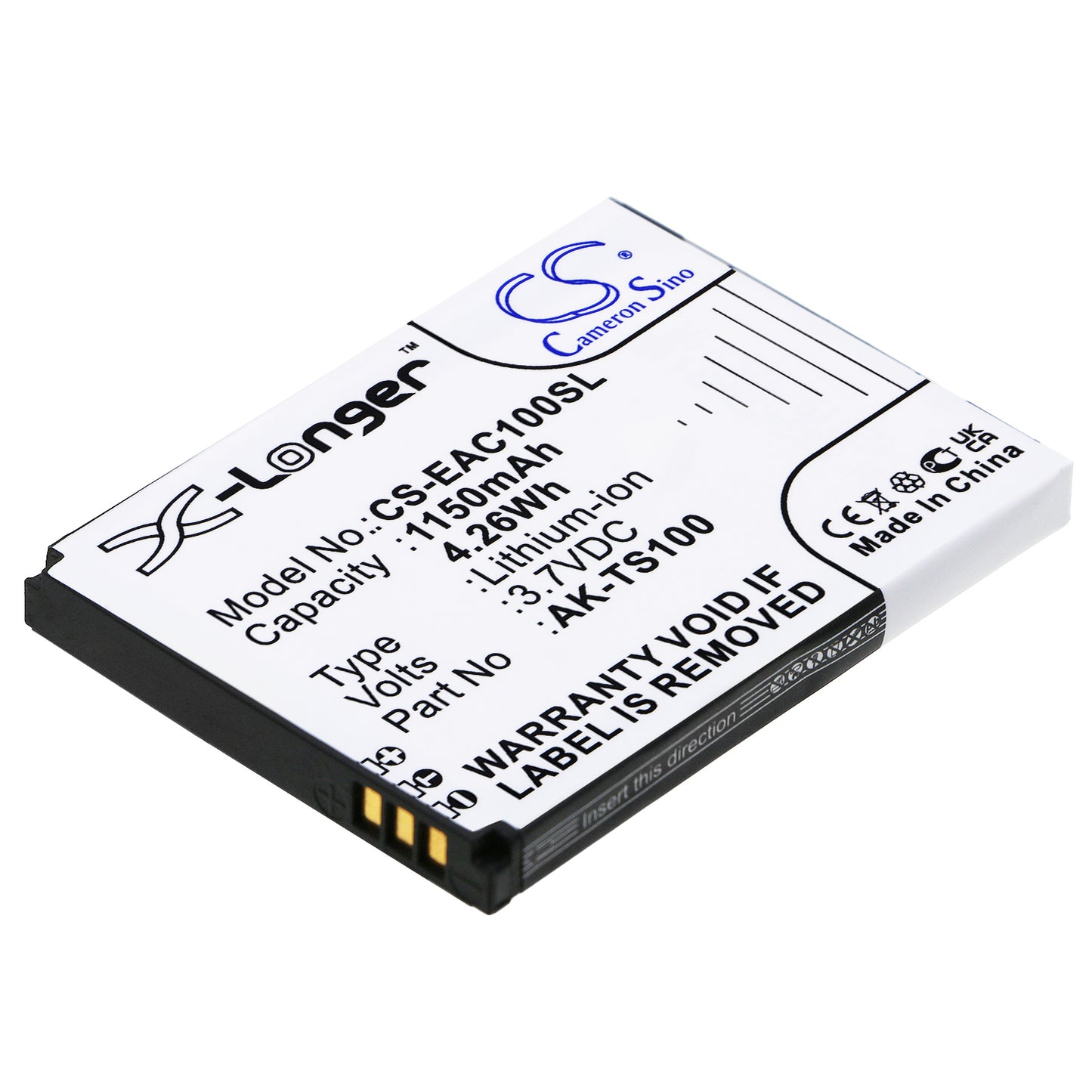 3.7V 1150mAh/4.26Wh Li-ion Mobile/SmartPhone Battery for Emporia