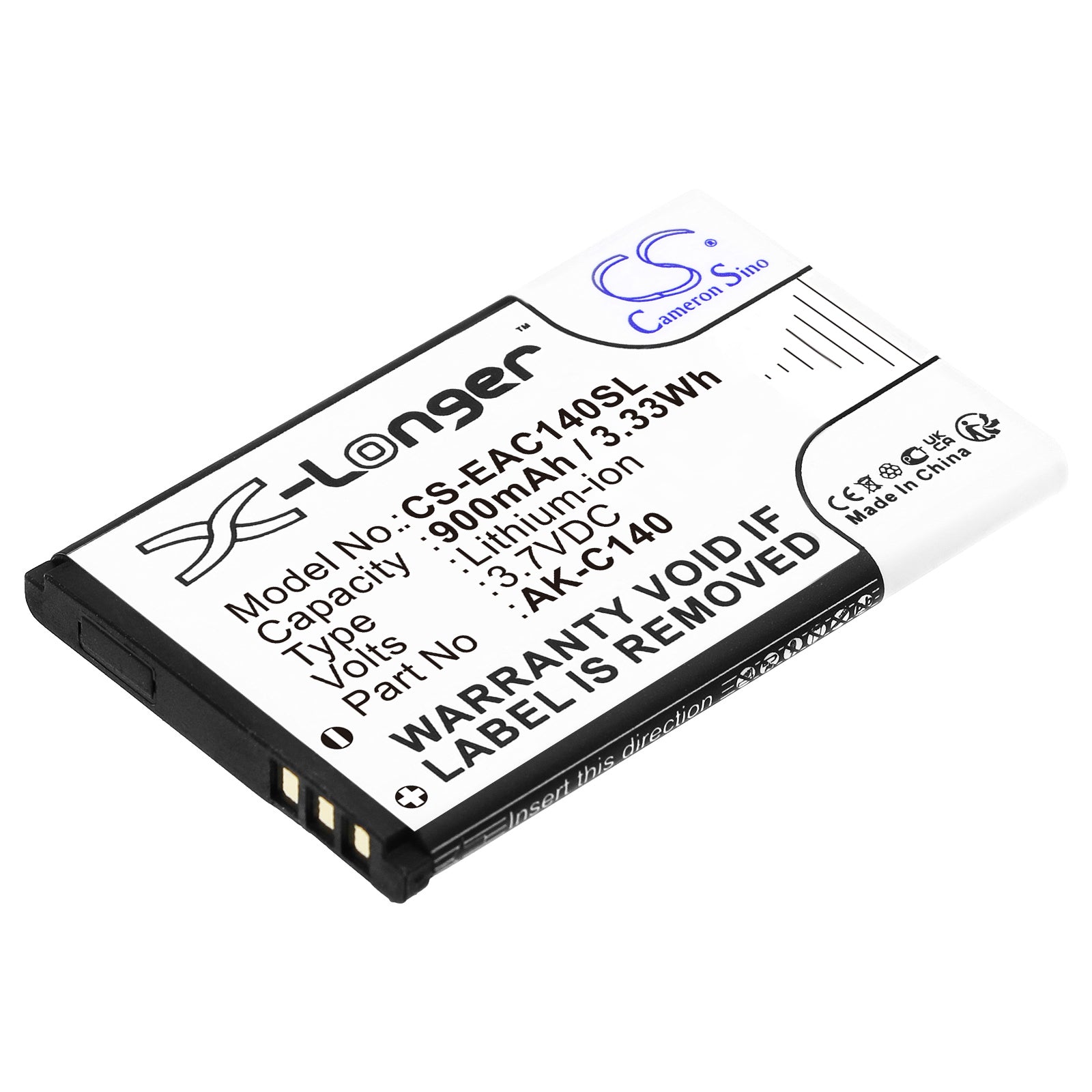 3.7V 900mAh/3.33Wh Li-ion Mobile/SmartPhone Battery for Emporia