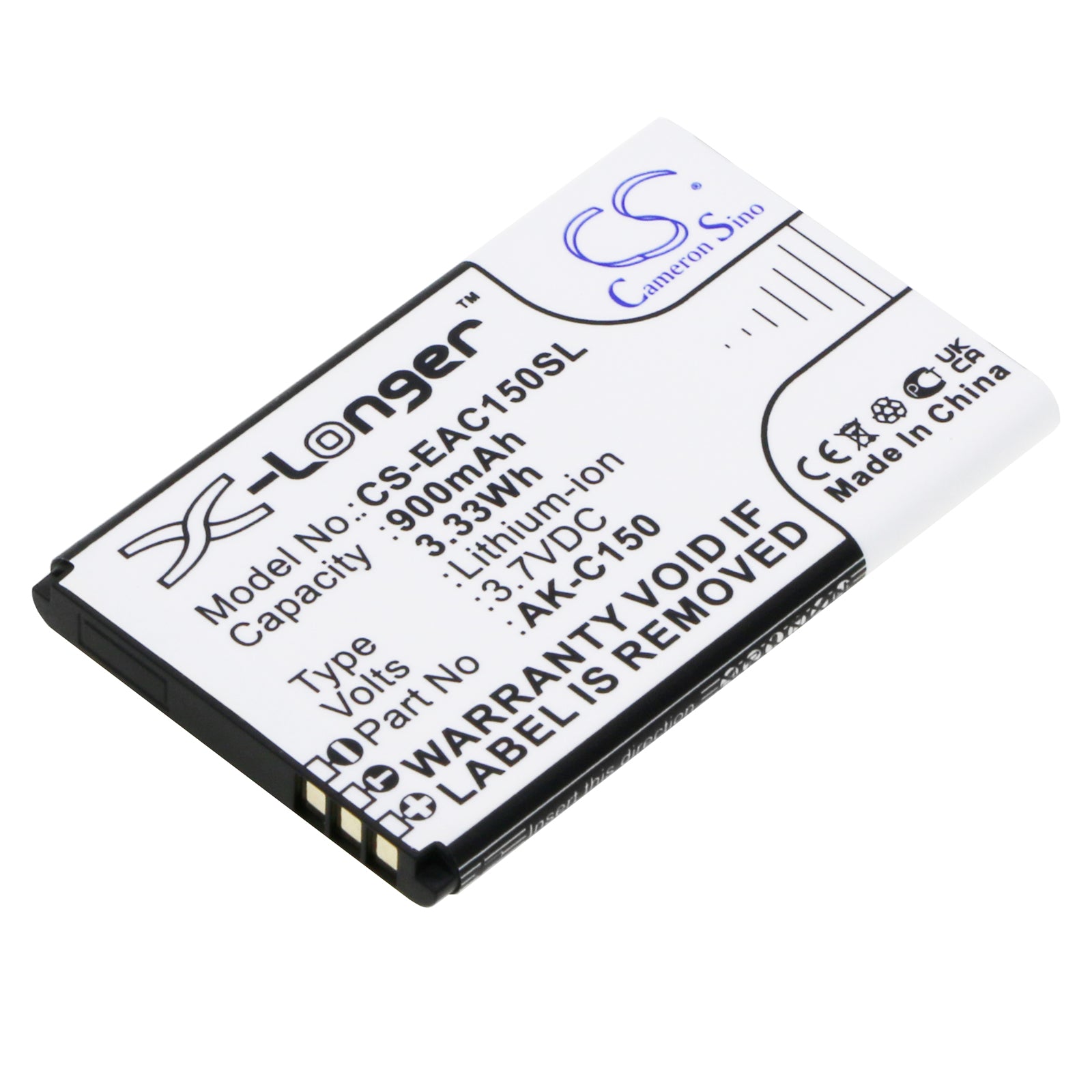 3.7V 900mAh/3.33Wh Li-ion Mobile/SmartPhone Battery for Emporia