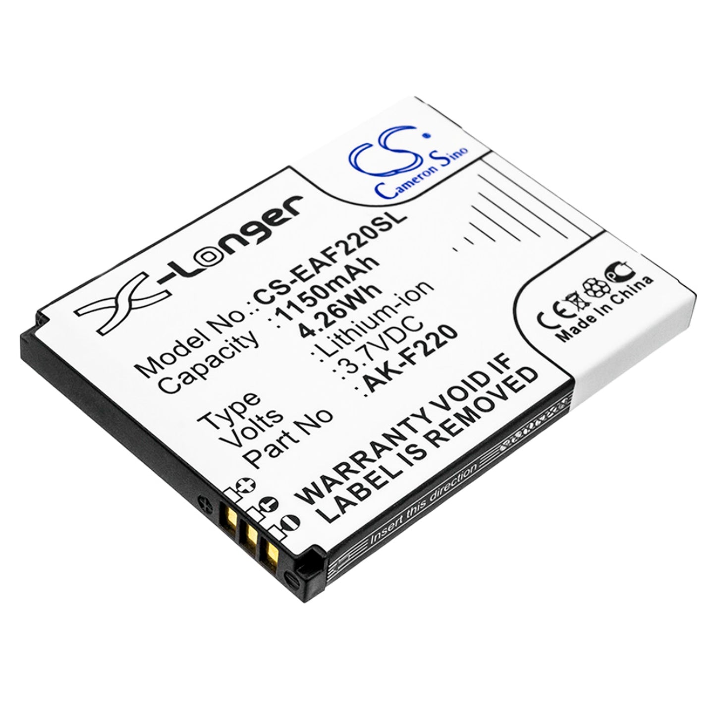 3.7V 1150mAh/4.26Wh Li-ion Mobile/SmartPhone Battery for Emporia