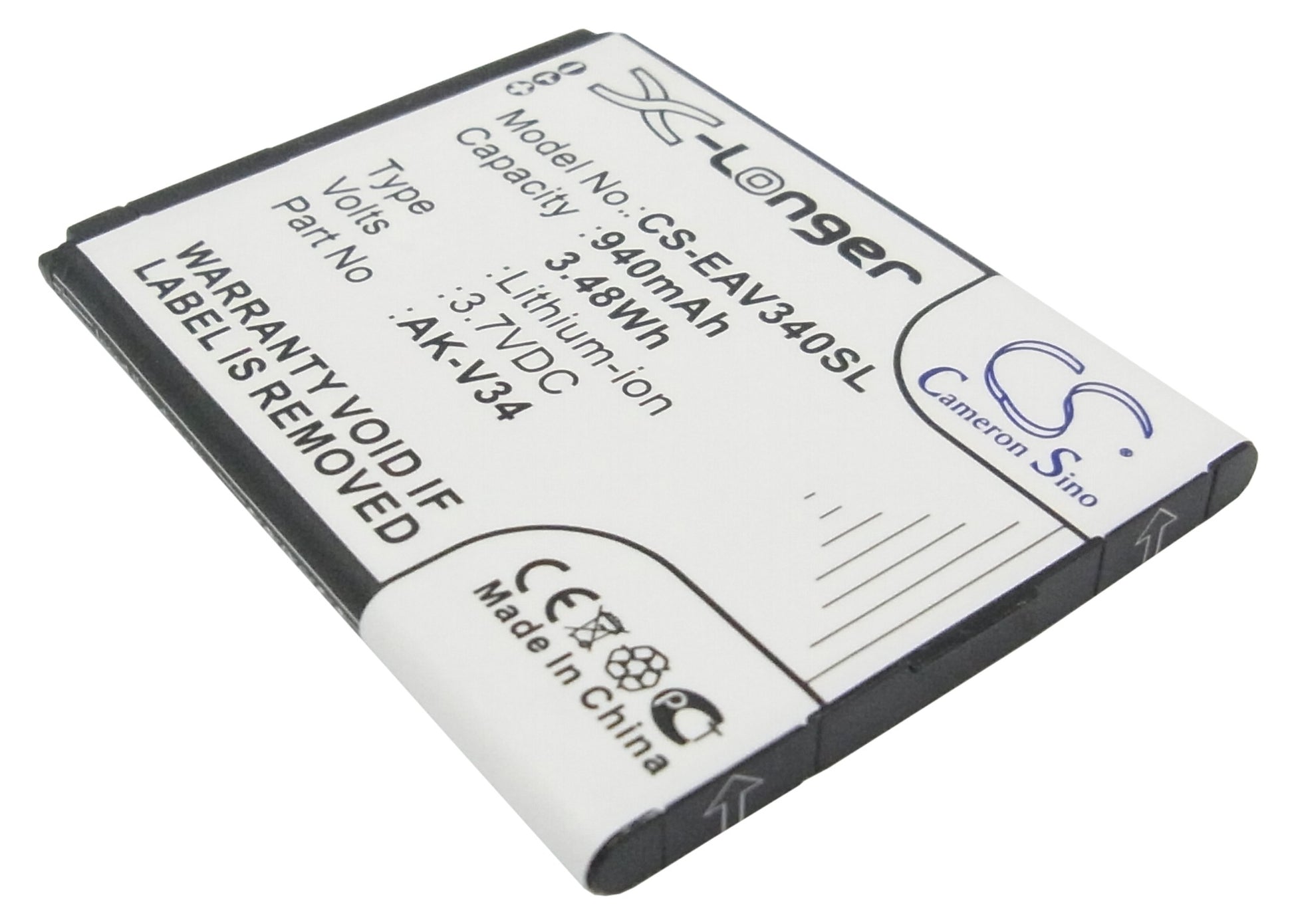 3.7V 940mAh/3.48Wh Li-ion Mobile/SmartPhone Battery for Emporia