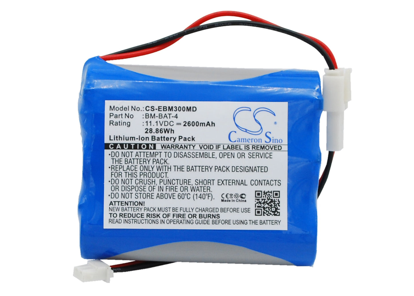11.1V 2600mAh/28.86Wh Li-ion Medical Battery for Bionet