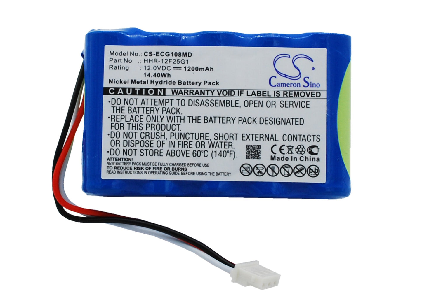 12V 1200mAh/14.40Wh Ni-MH Medical Battery for Kenz Cardico