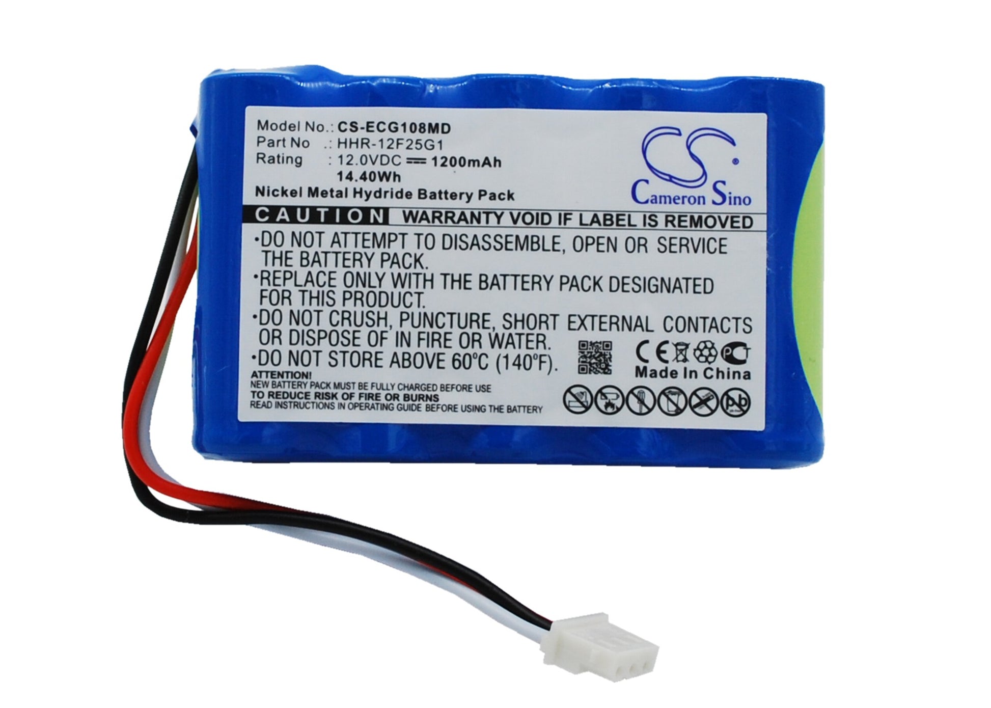 12V 1200mAh/14.40Wh Ni-MH Medical Battery for Kenz Cardico