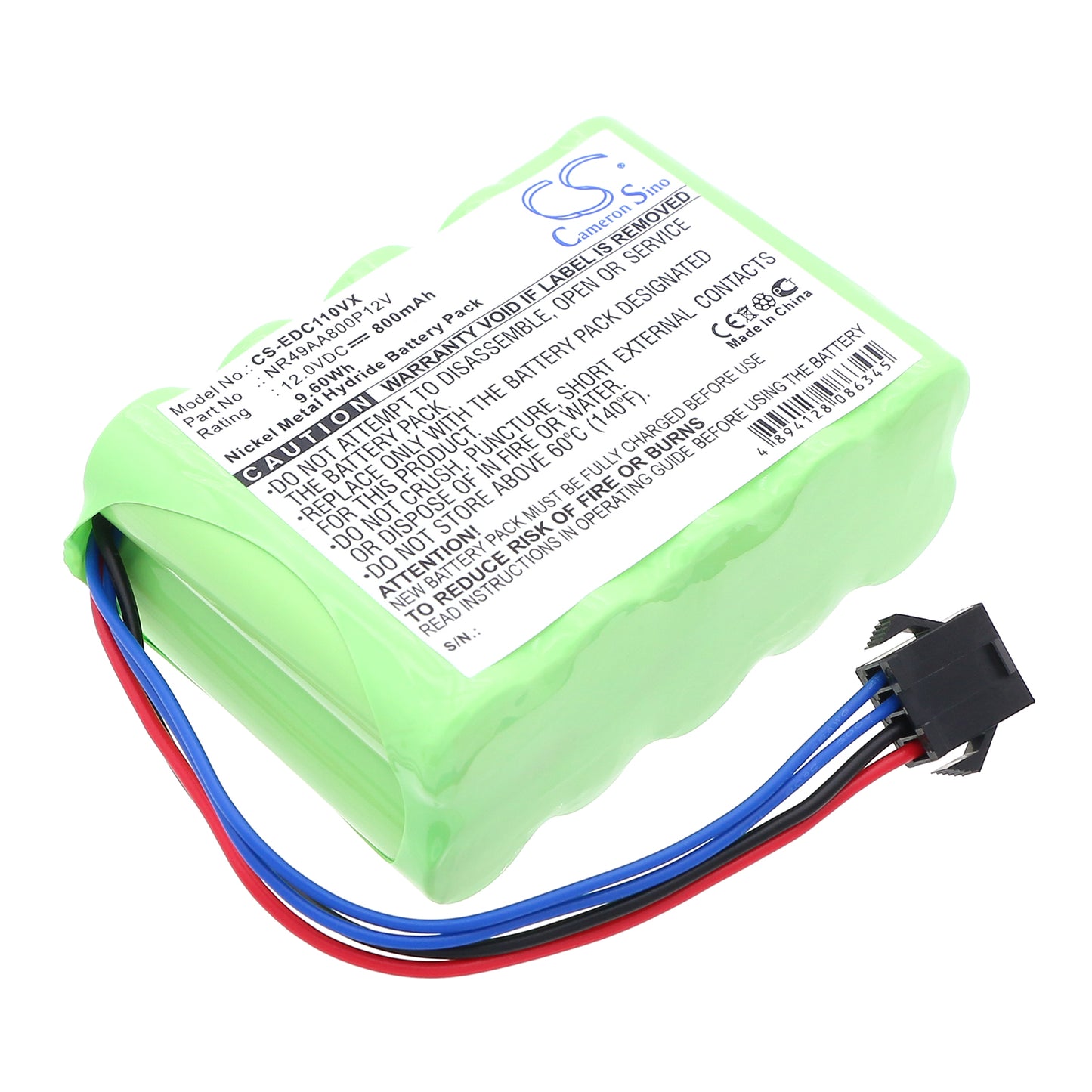 12V 800mAh/9.60Wh Ni-MH Vacuum Battery for Ecovacs