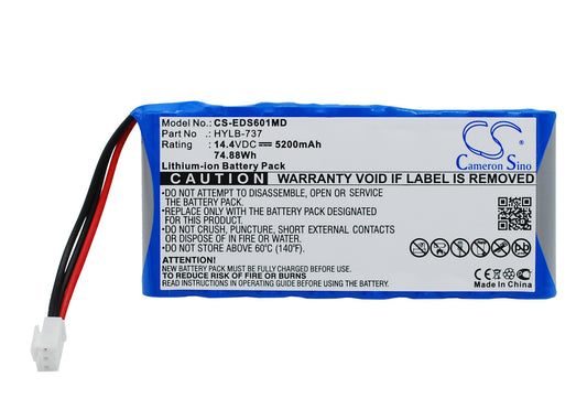 14.4V 5200mAh/74.88Wh Li-ion Medical Battery for EDAN