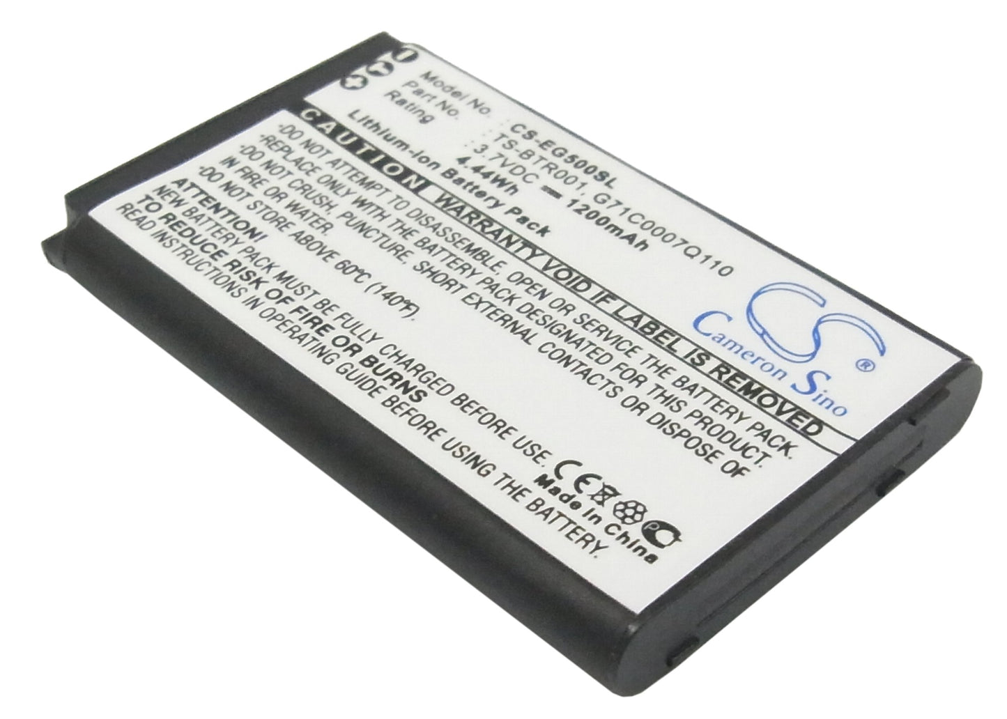 3.7V 1200mAh/4.44Wh Li-ion Mobile/SmartPhone Battery for Toshiba