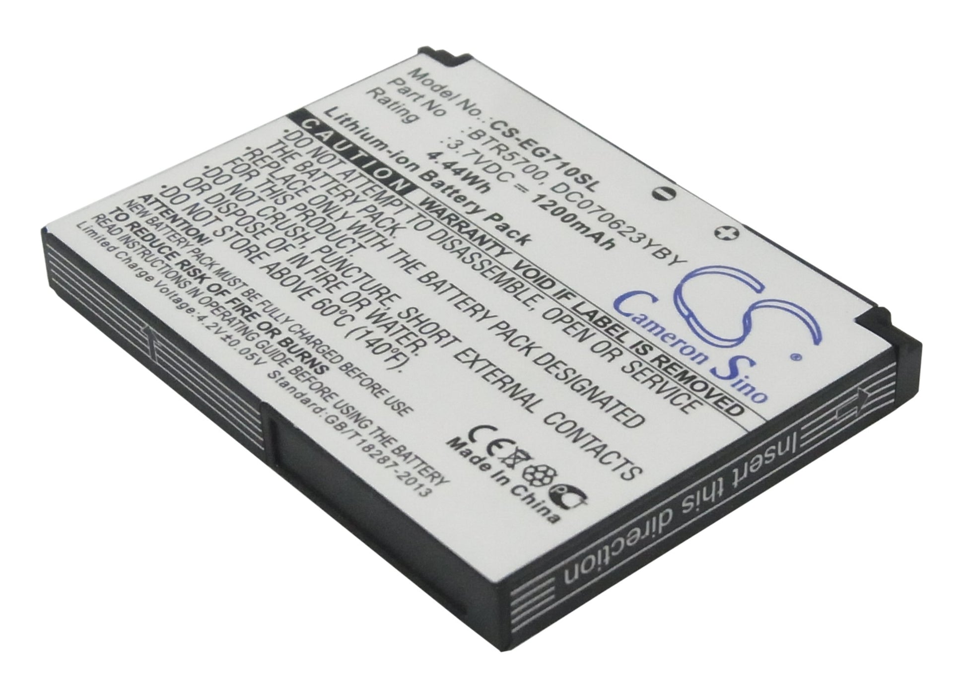 3.7V 1200mAh/4.44Wh Li-ion Mobile/SmartPhone Battery for Toshiba
