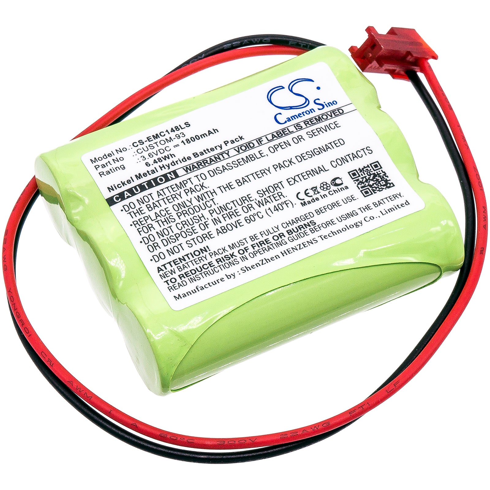 3.6V 1800mAh/6.48Wh Ni-MH Emergency Lighting Battery for Sure-lite