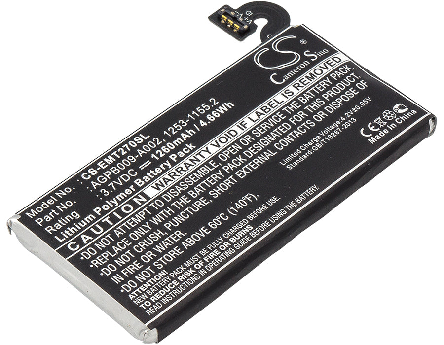 3.7V 1260mAh/4.66Wh Li-Polymer Mobile/SmartPhone Battery for Sony Ericsson