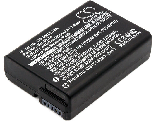 7.4V 1030mAh/7.6Wh Li-ion Camera Battery for Nikon