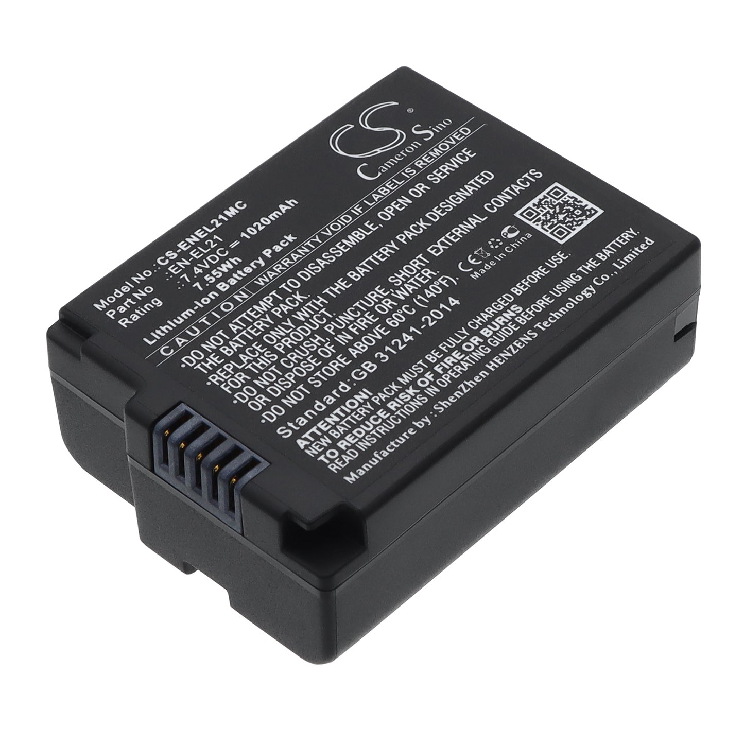 7.4V 1020mAh/7.55Wh Li-ion Camera Battery for Nikon