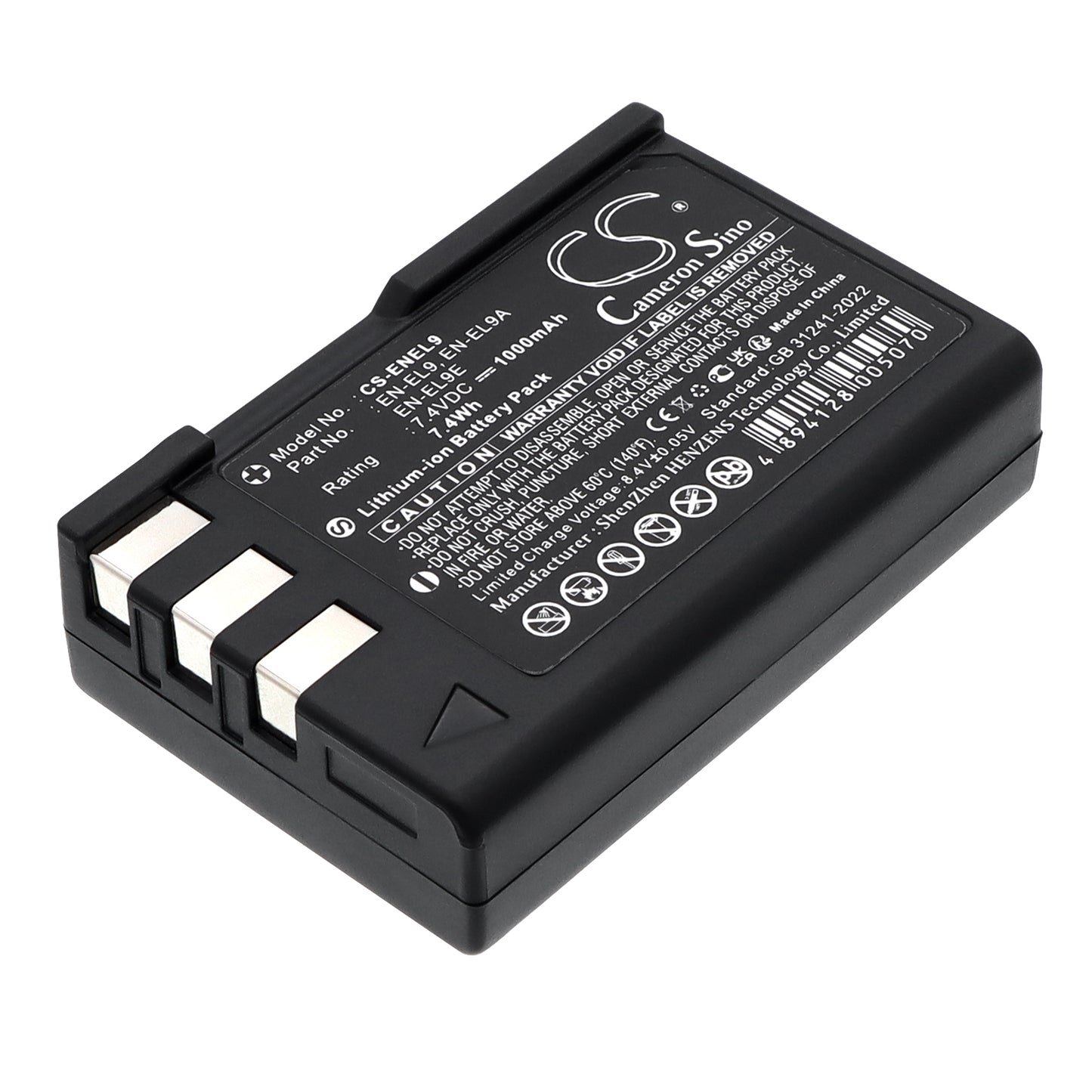 7.4V 1000mAh/7.40Wh Li-ion Camera Battery for Nikon