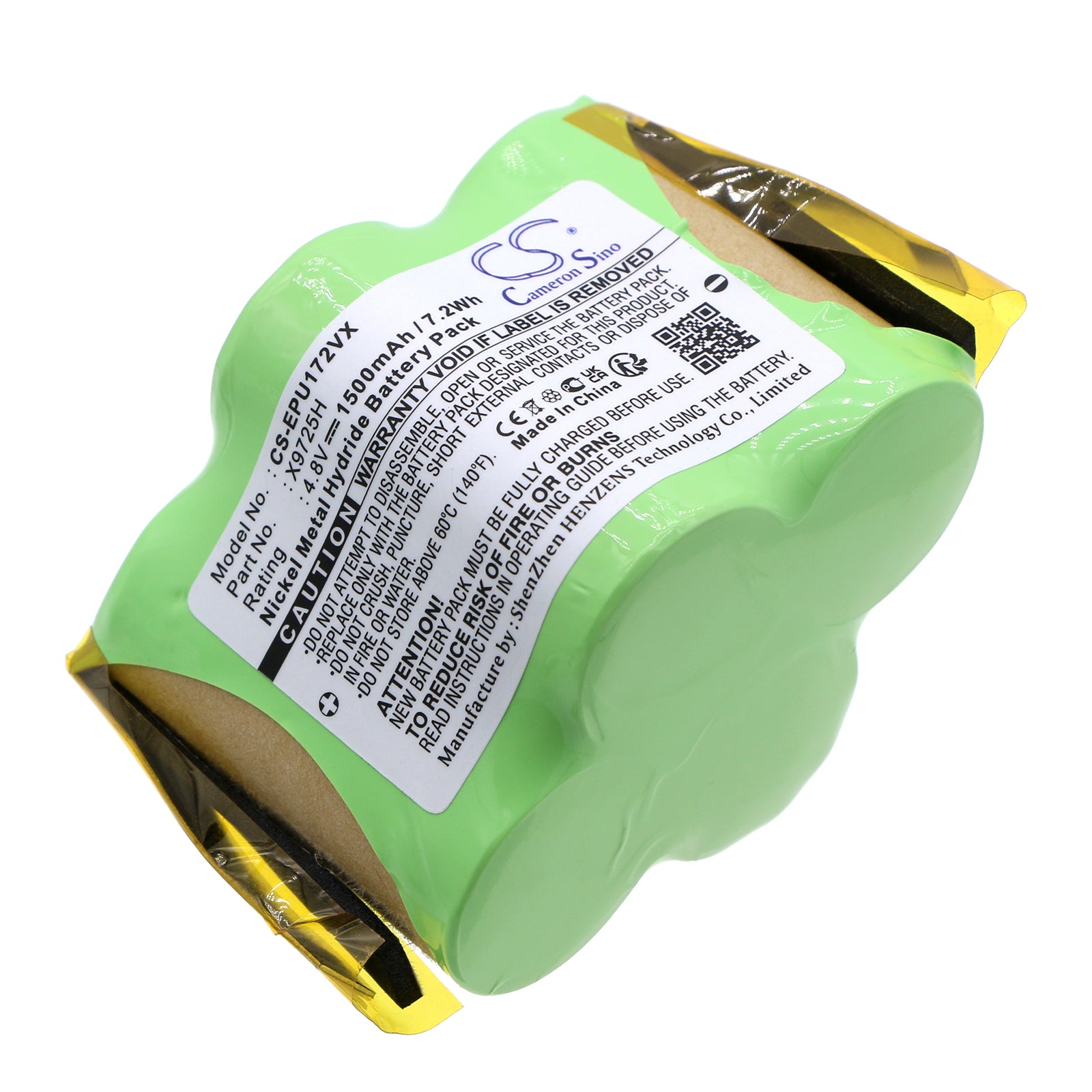 4.8V 1500mAh/7.20Wh Ni-MH Vacuum Battery for Euro Pro