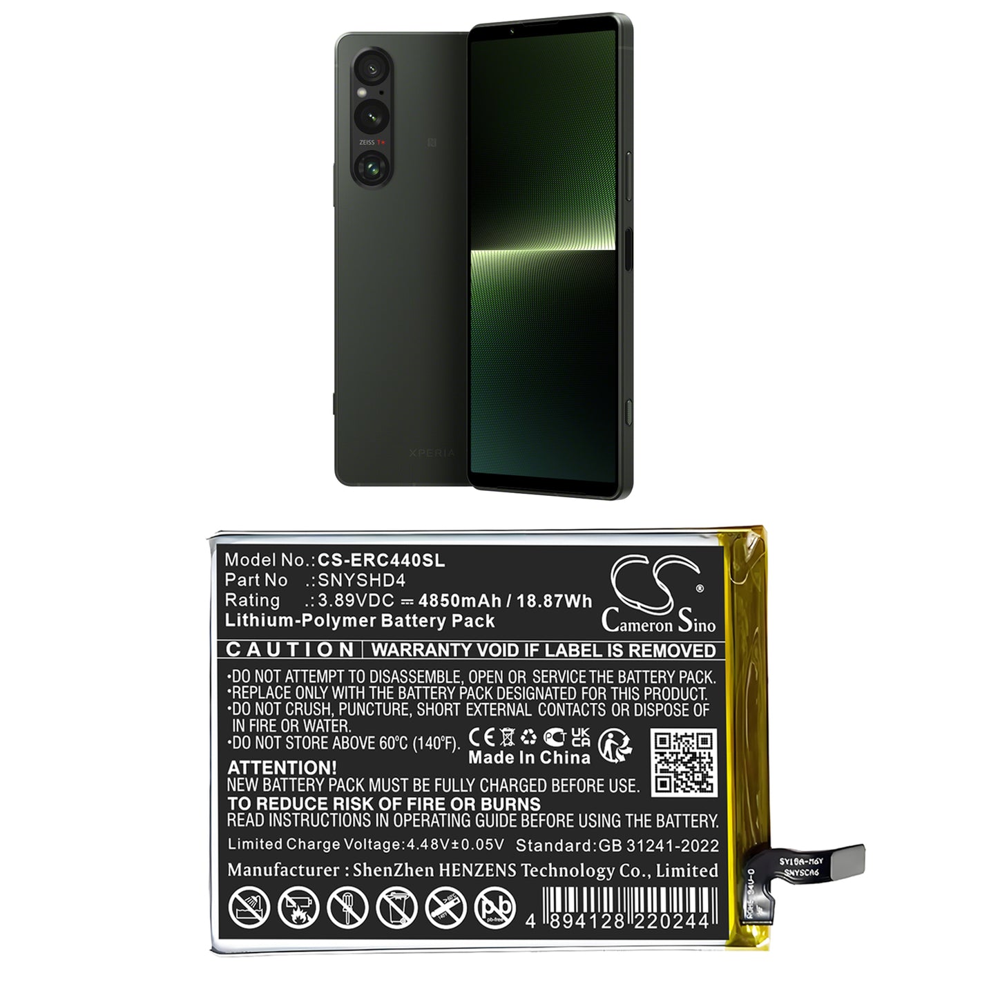 CS-ERC440SL Replacement Battery – Compatible with Xperia 1 V, Xperia 1 VI 5G