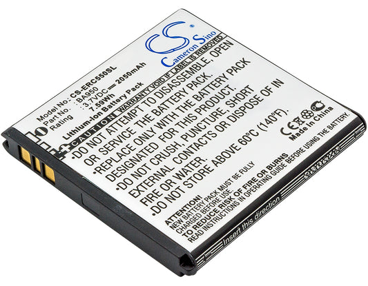 3.7V 2050mAh/7.59Wh Li-ion Mobile/SmartPhone Battery for Sony Ericsson