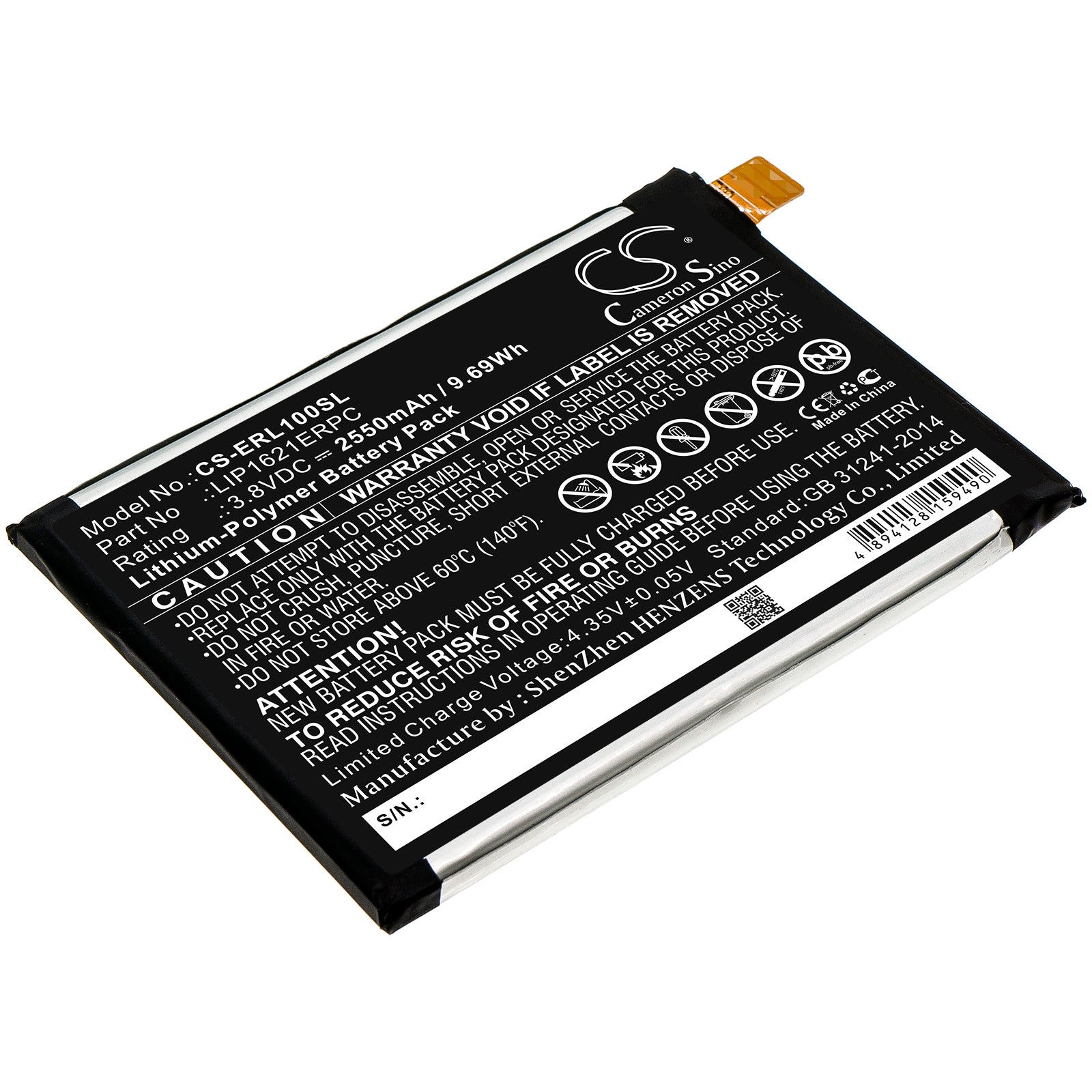 CS-ERL100SL Replacement Battery – Compatible with G3311, G3312, G3313, Xperia L1, Xperia L1 LTE