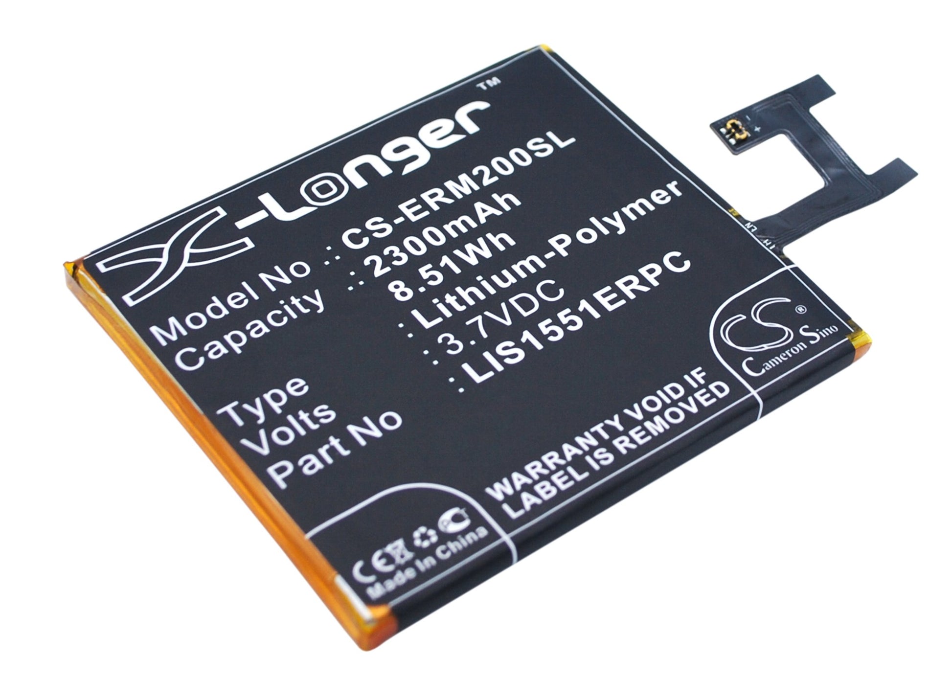 3.7V 2300mAh/8.51Wh Li-Polymer Mobile/SmartPhone Battery for Sony Ericsson