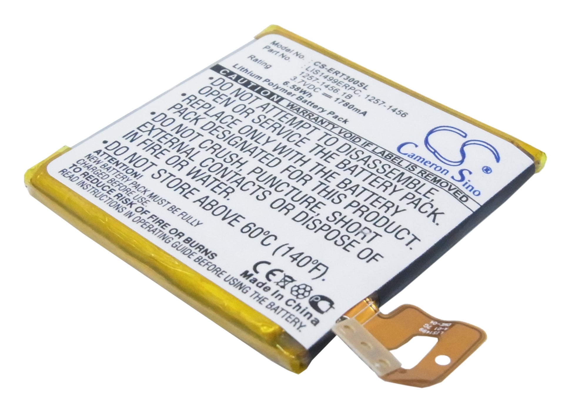 3.7V 1780mAh/6.59Wh Li-Polymer Mobile/SmartPhone Battery for Sony Ericsson