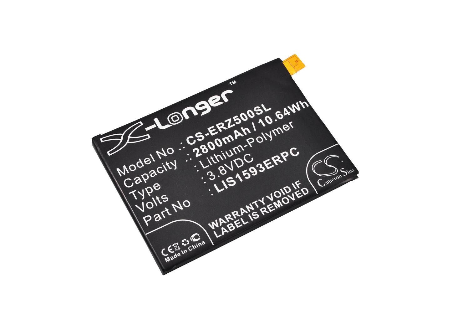 3.8V 2800mAh/10.64Wh Li-Polymer Mobile/SmartPhone Battery for Sony Ericsson