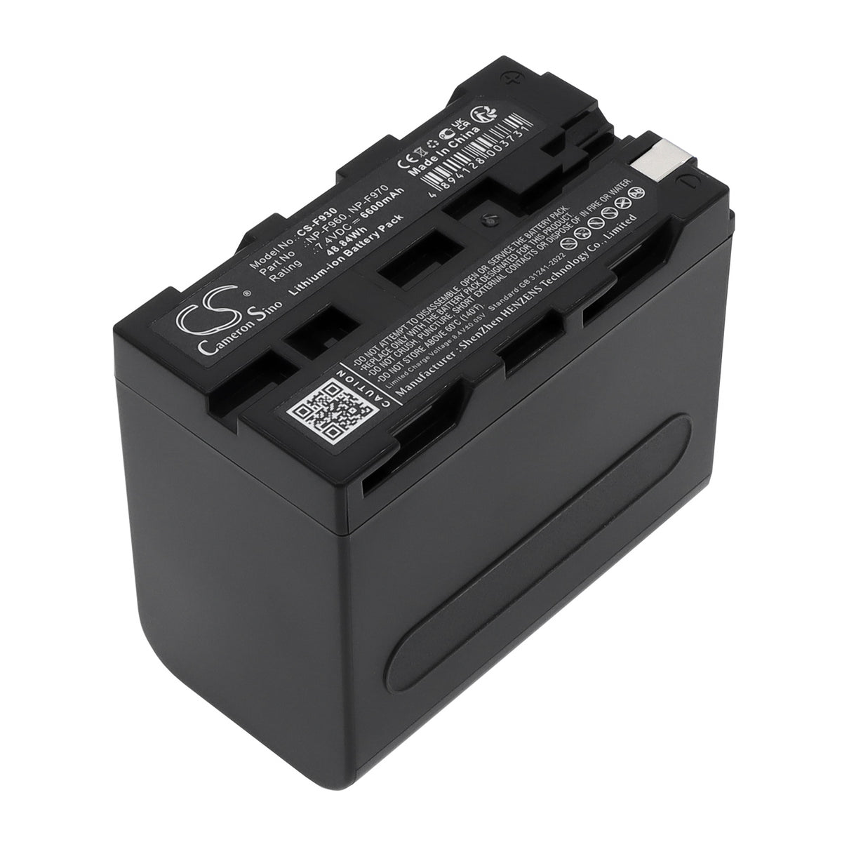 7.4V 6600mAh/48.84Wh Li-ion Camera Battery for Sony