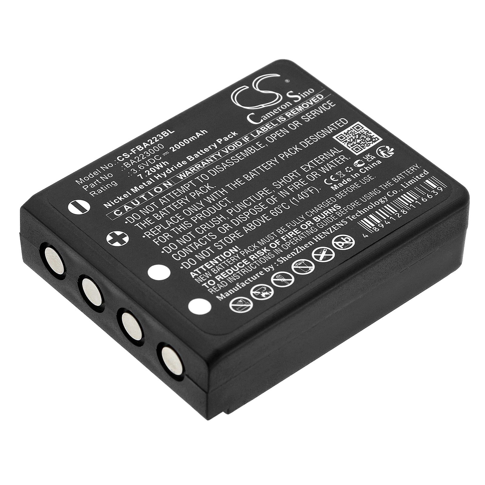 3.6V 2000mAh/7.20Wh Ni-MH Crane Remote Control Battery for HBC