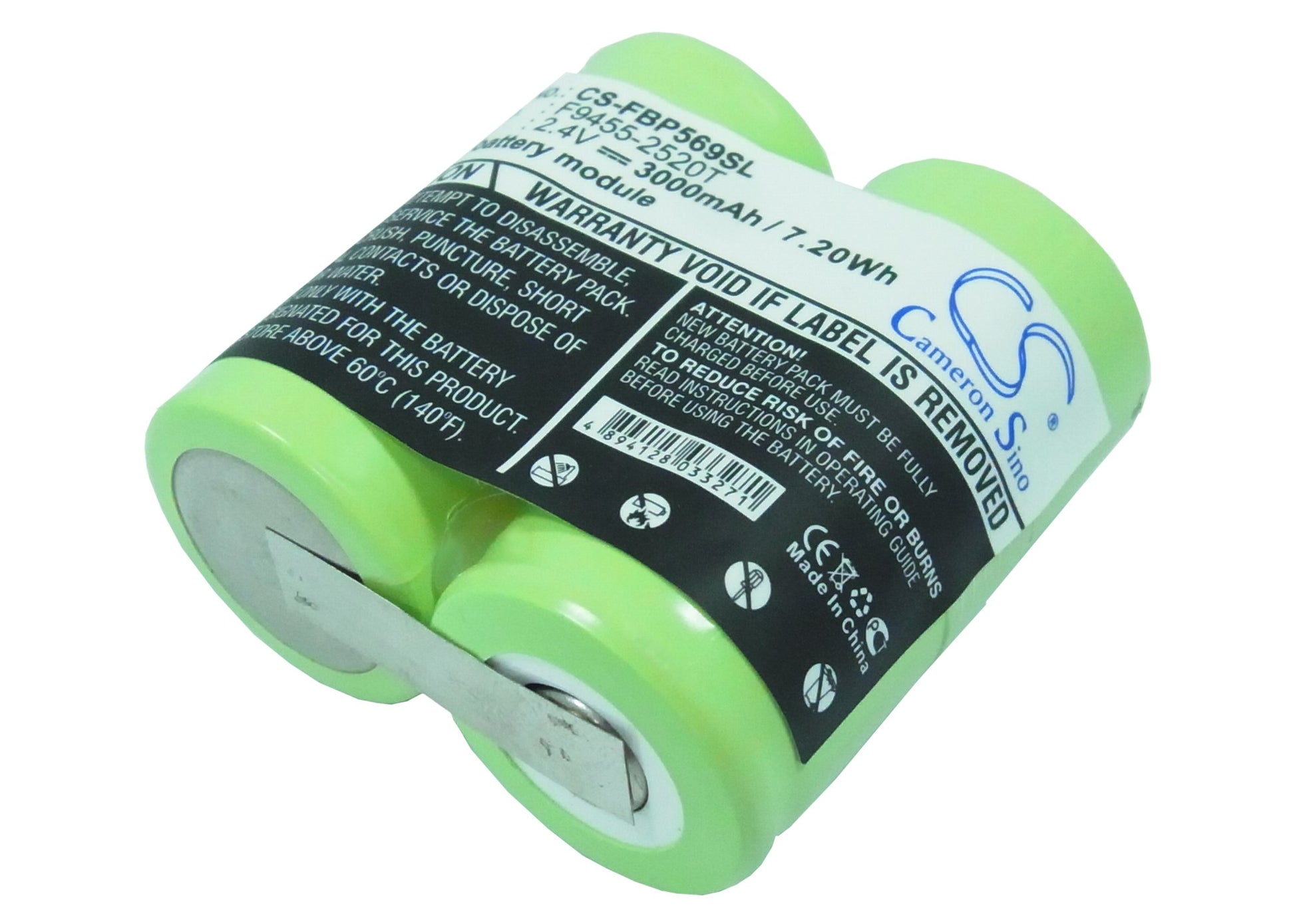 2.4V 3000mAh/7.20Wh Ni-MH Equipment/Survey Battery for Fluke