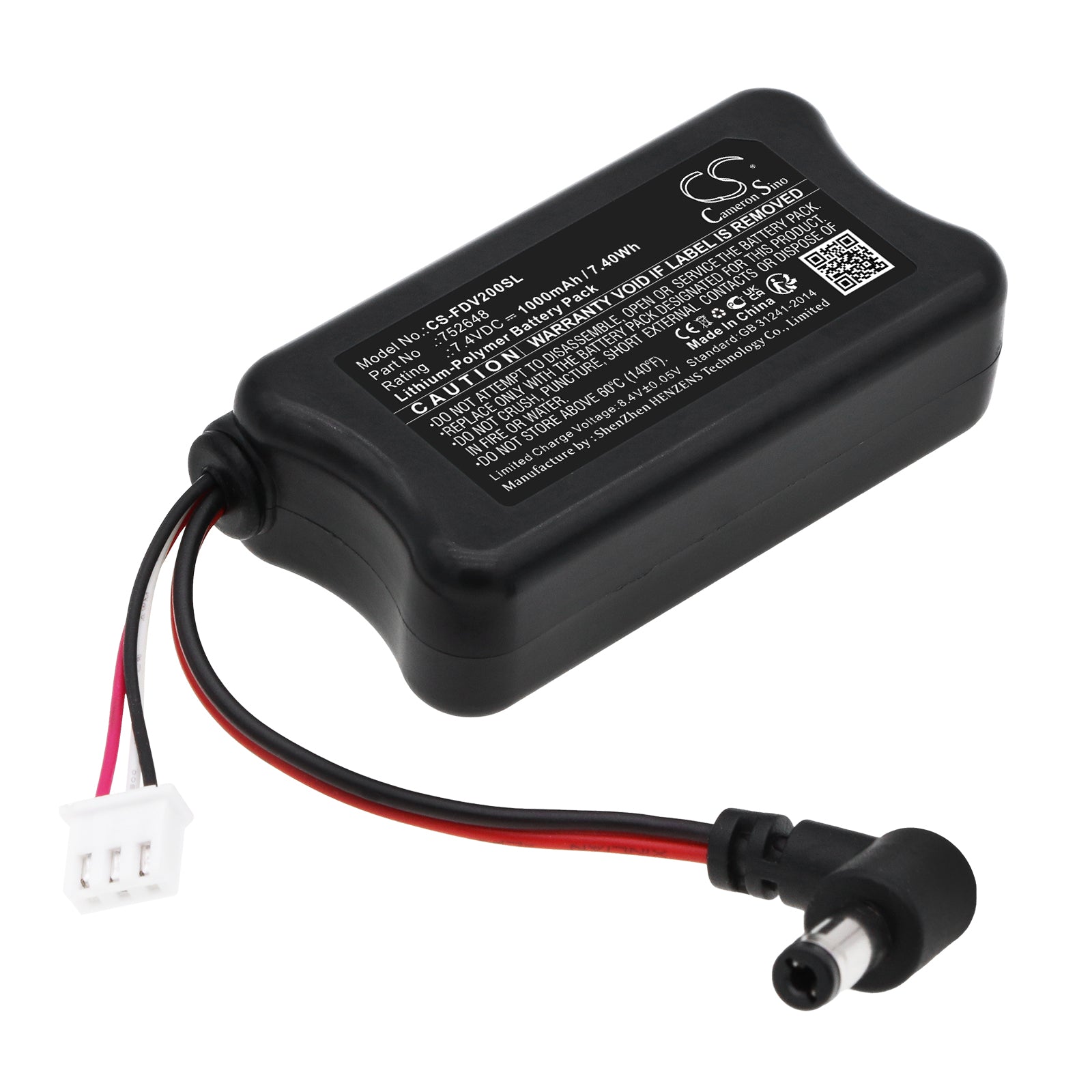 CS-FDV200SL Replacement Battery – Compatible with Attitude V2, Attitude V3, Base, Dominator, Dominator HD, Dominator HD V2, Dominator V2, HDO FPV Goggles, Predator, RCV922