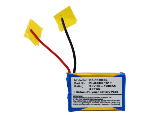 3.7V 190mAh/0.70Wh Li-Polymer Amplifier Battery for Fiio