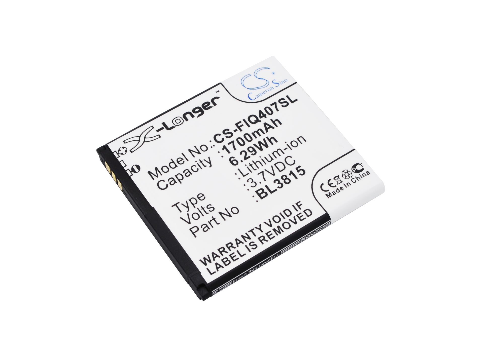 3.7V 1700mAh/6.29Wh Li-ion Mobile/SmartPhone Battery for Fly