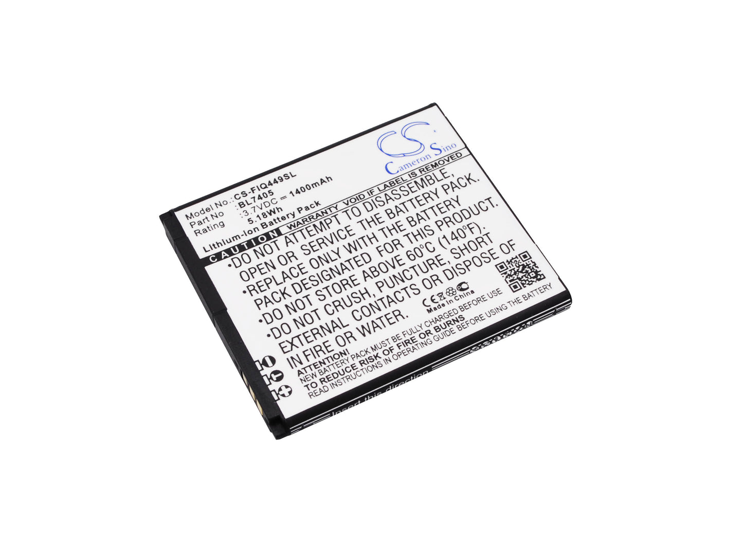3.7V 1400mAh/5.18Wh Li-ion Mobile/SmartPhone Battery for Fly