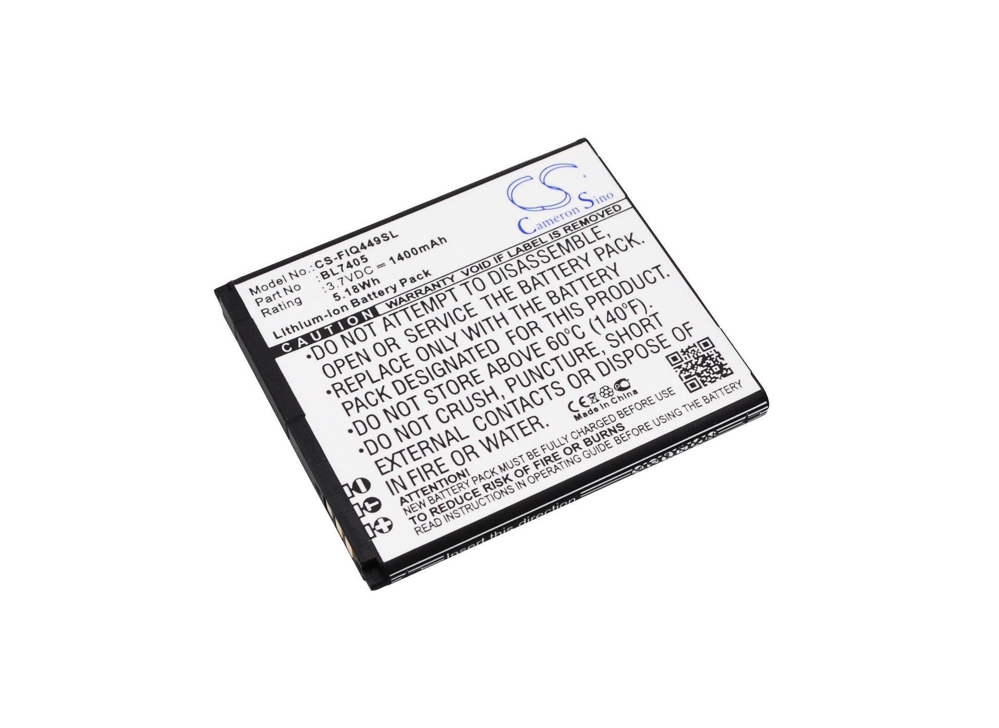 3.7V 1400mAh/5.18Wh Li-ion Mobile/SmartPhone Battery for Fly