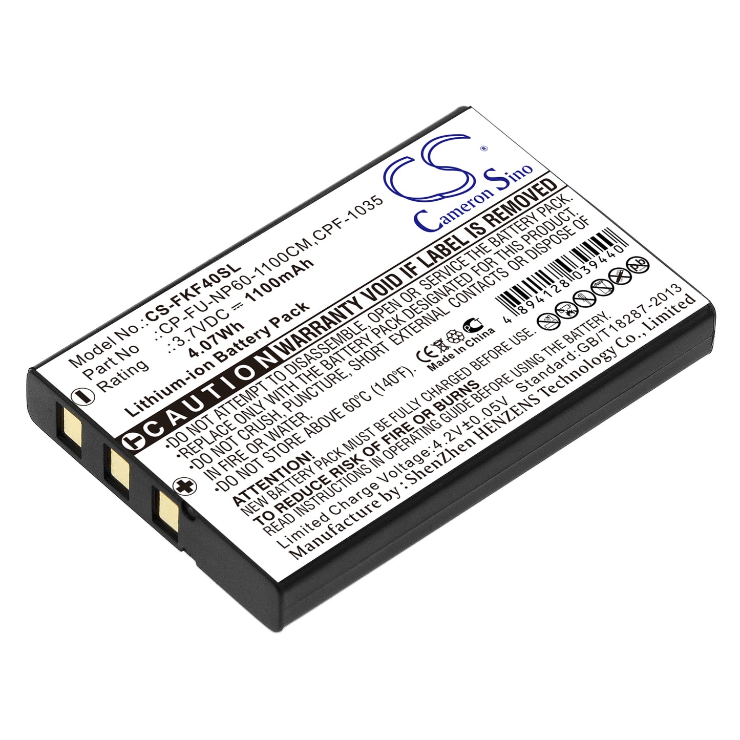 3.7V 1100mAh/4.07Wh Li-ion GPS/Navigator Battery for Falk