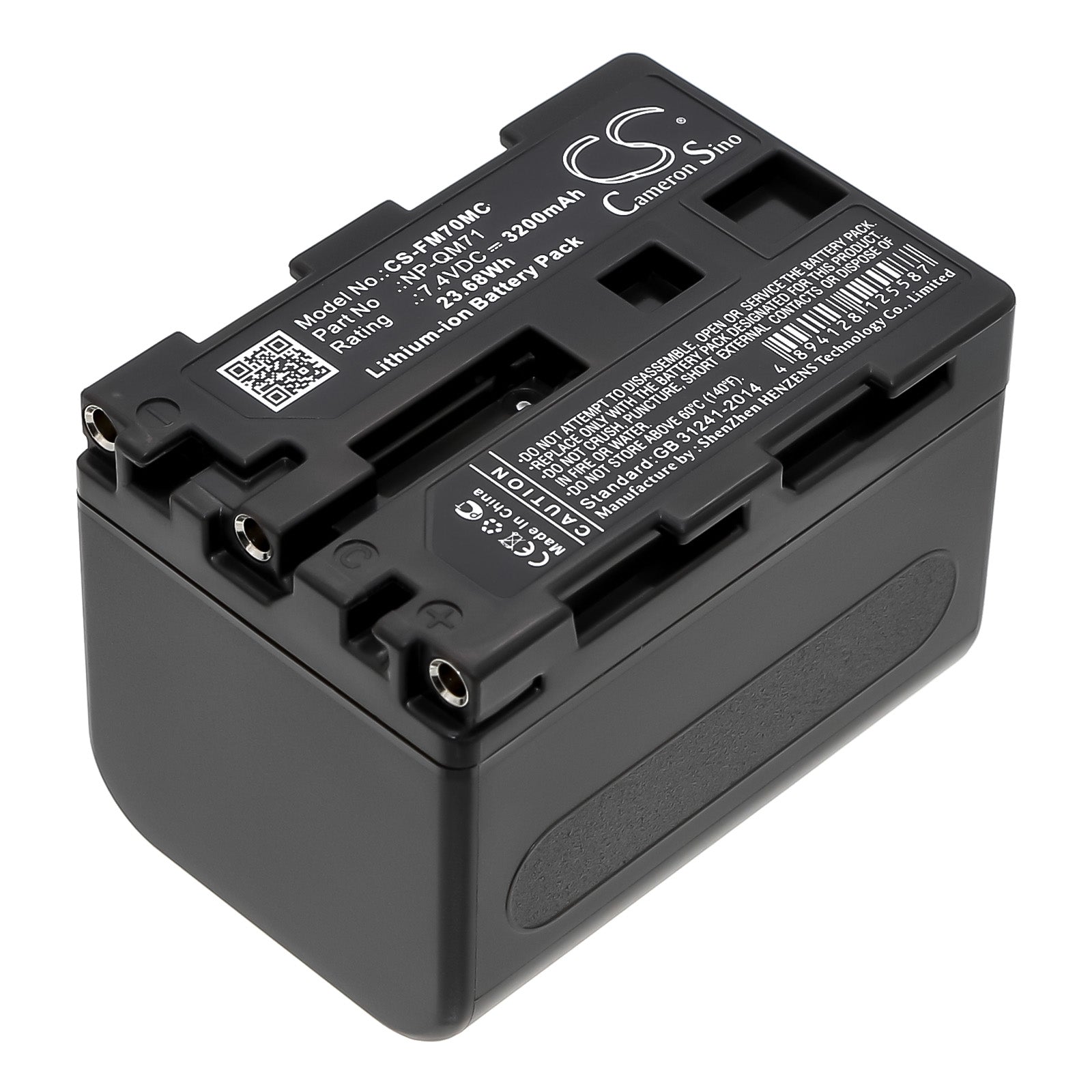 7.4V 3200mAh/23.68Wh Li-ion Camera Battery for Sony