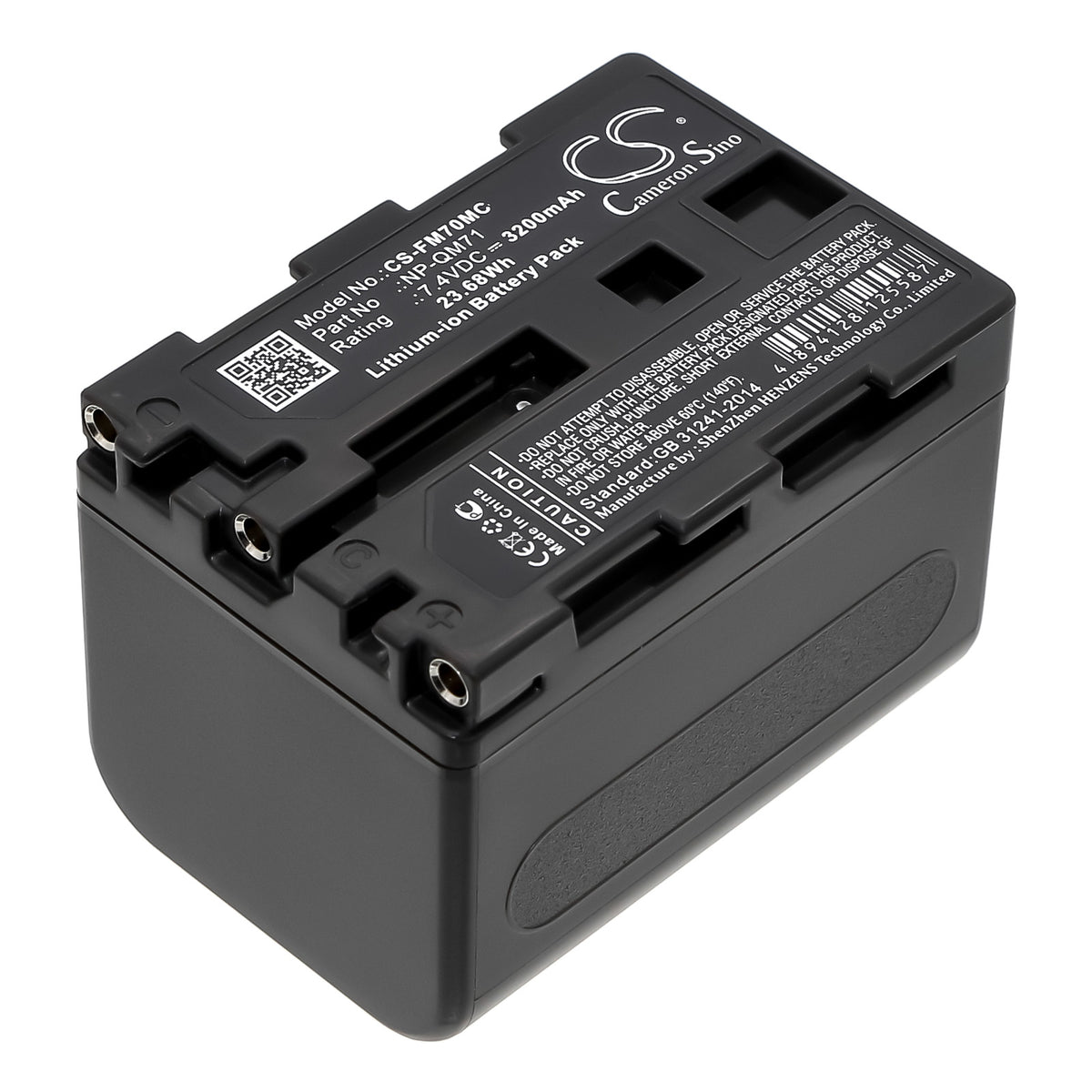 7.4V 3200mAh/23.68Wh Li-ion Camera Battery for Sony
