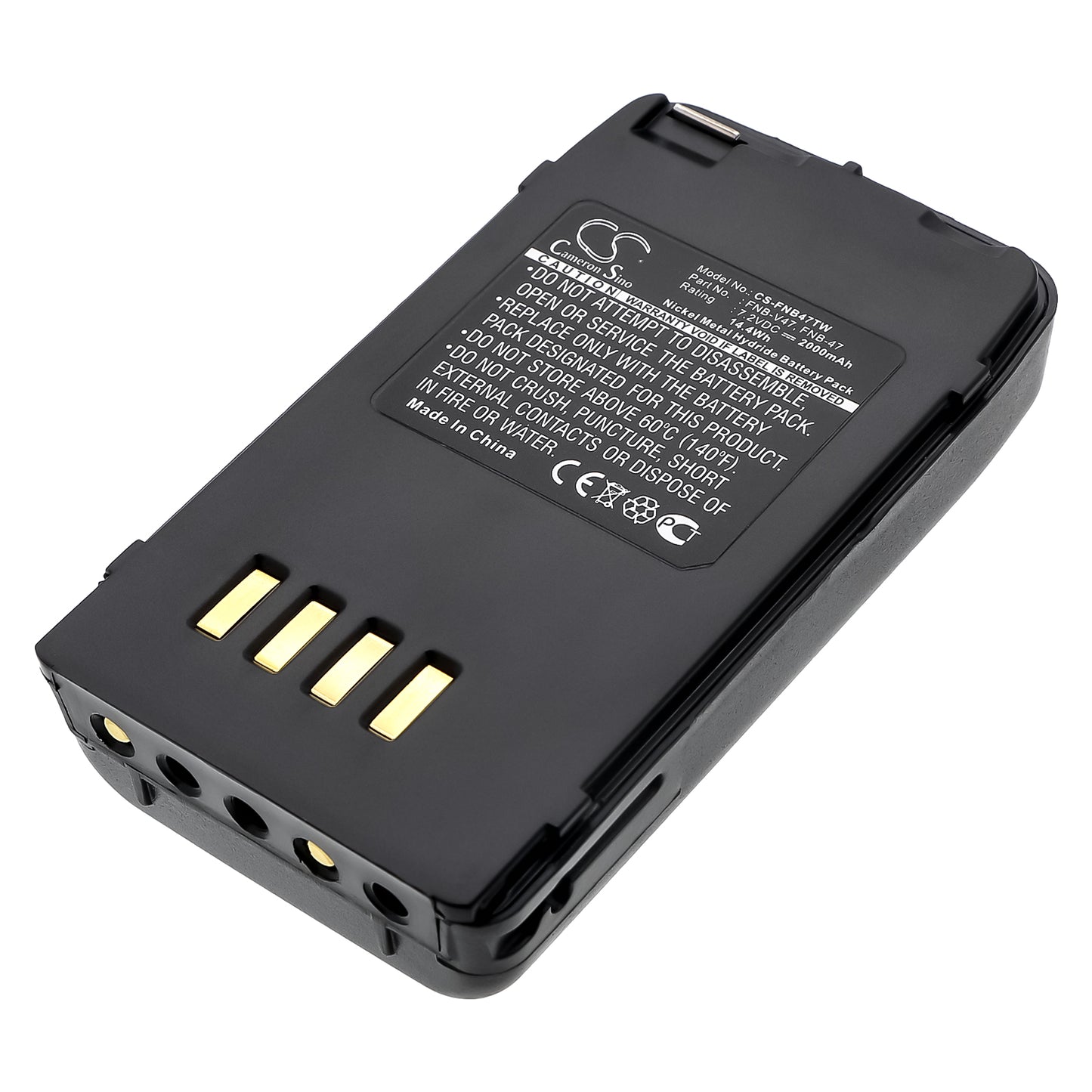 7.2V 2000mAh/14.40Wh Ni-MH Two-Way Radio Battery for YAESU