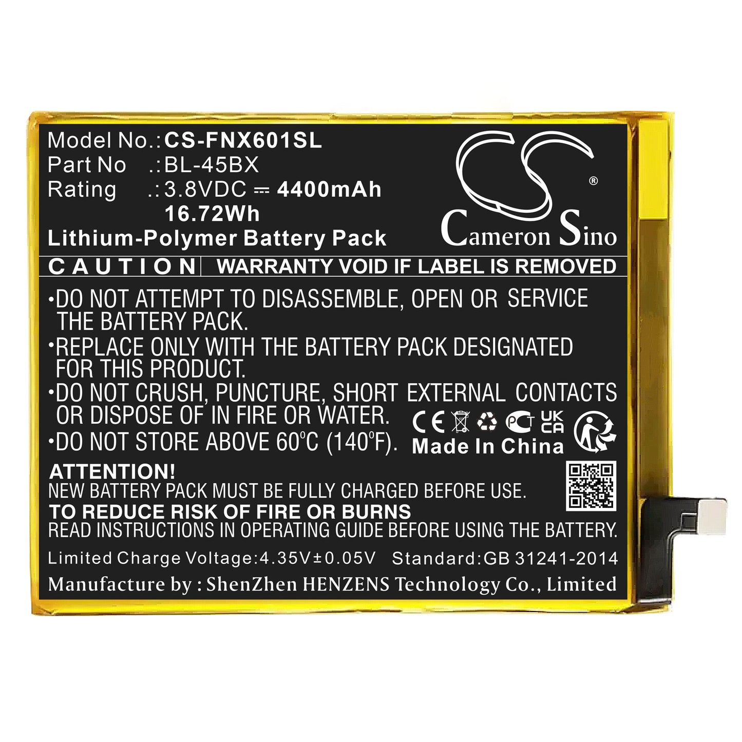 CS-FNX601SL Replacement Battery – Compatible with Note 3, X601