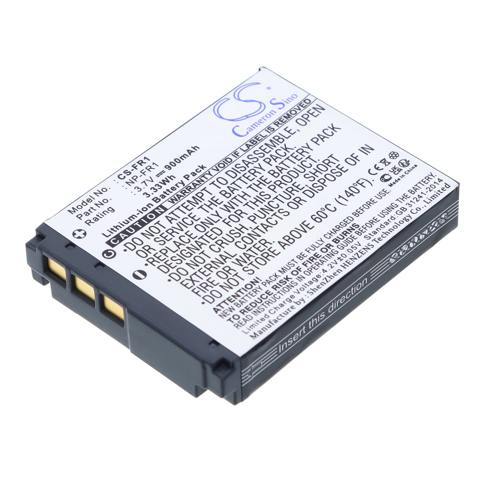 3.7V 900mAh Li-ion Camera Battery for Sony