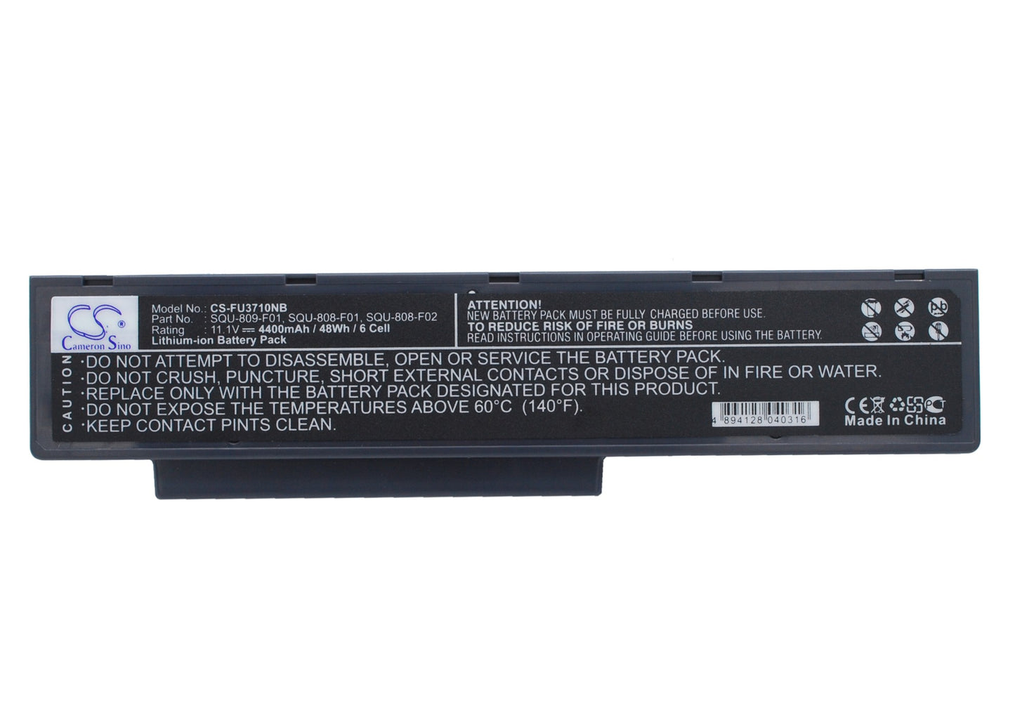 11.1V 4400mAh/48.84Wh Li-ion Notebook/Laptop Battery for Fujitsu