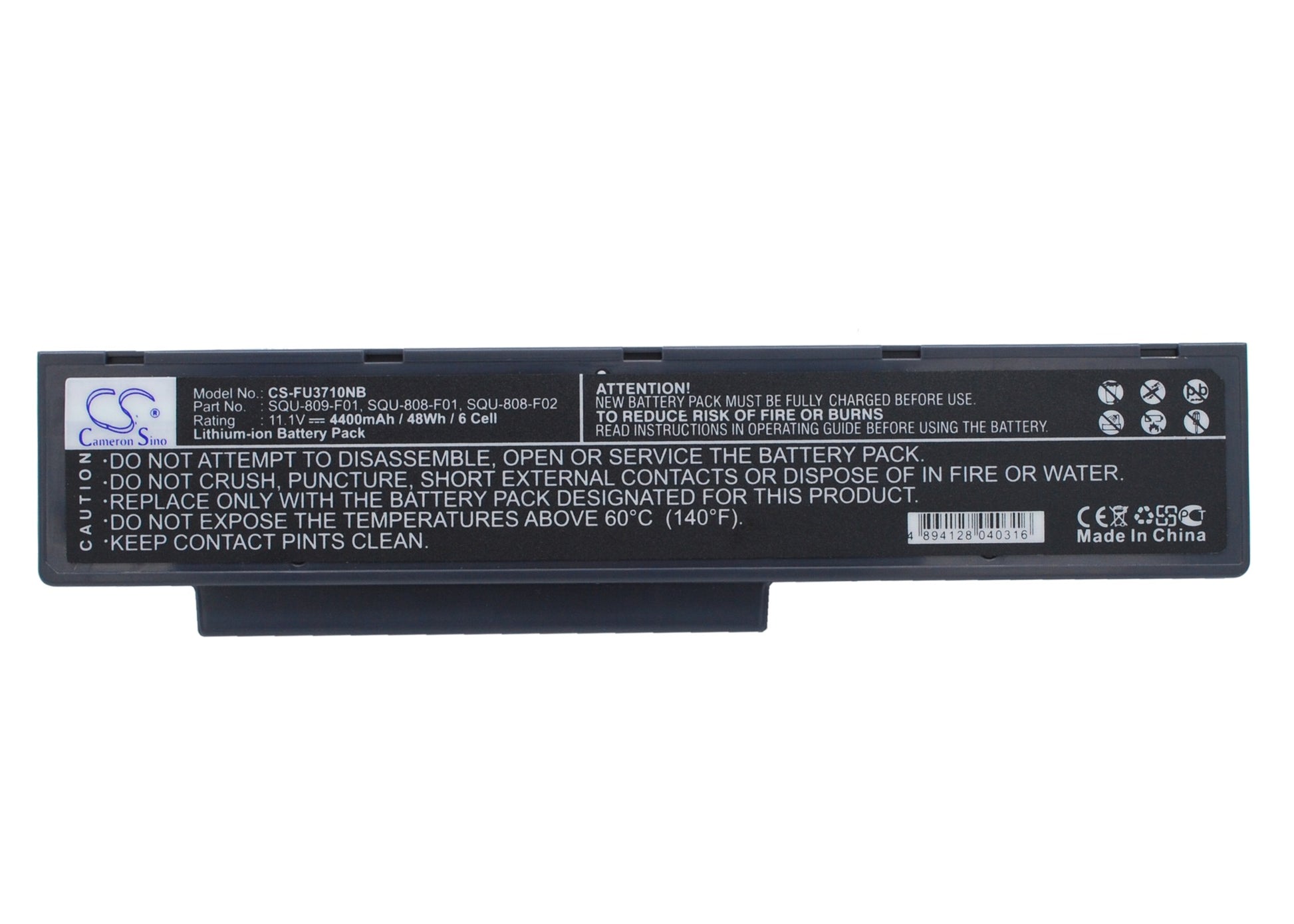 11.1V 4400mAh/48.84Wh Li-ion Notebook/Laptop Battery for Fujitsu