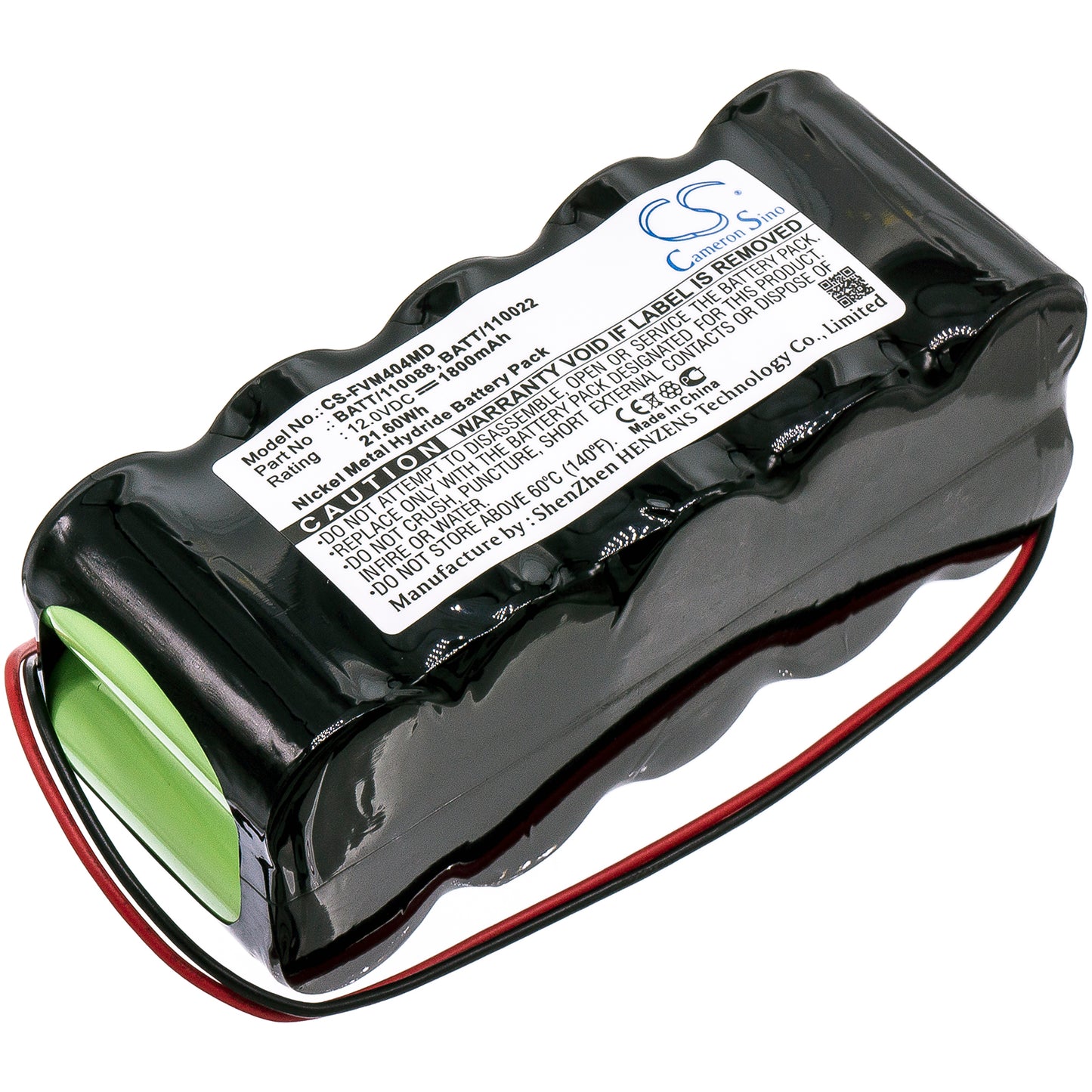 12V 1800mAh/21.60Wh Ni-MH Medical Battery for Fresenius