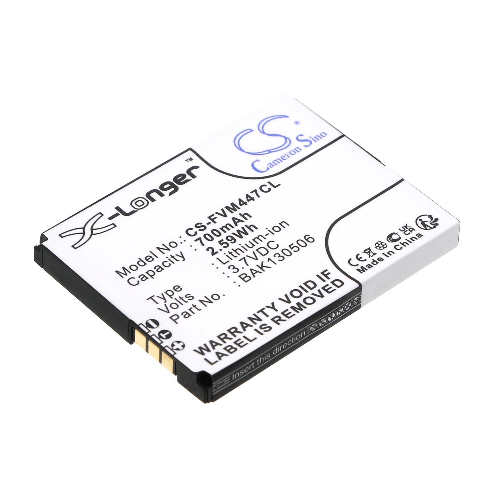 3.7V 700mAh/2.59Wh Li-ion Cordless Phone Battery for Fritz!FON