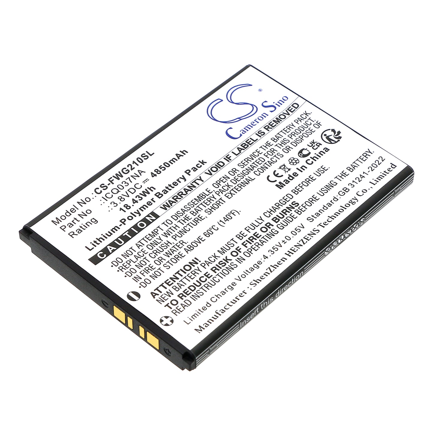 CS-FWG210SL Replacement Battery – Compatible with A50, JEXtream, RG2100