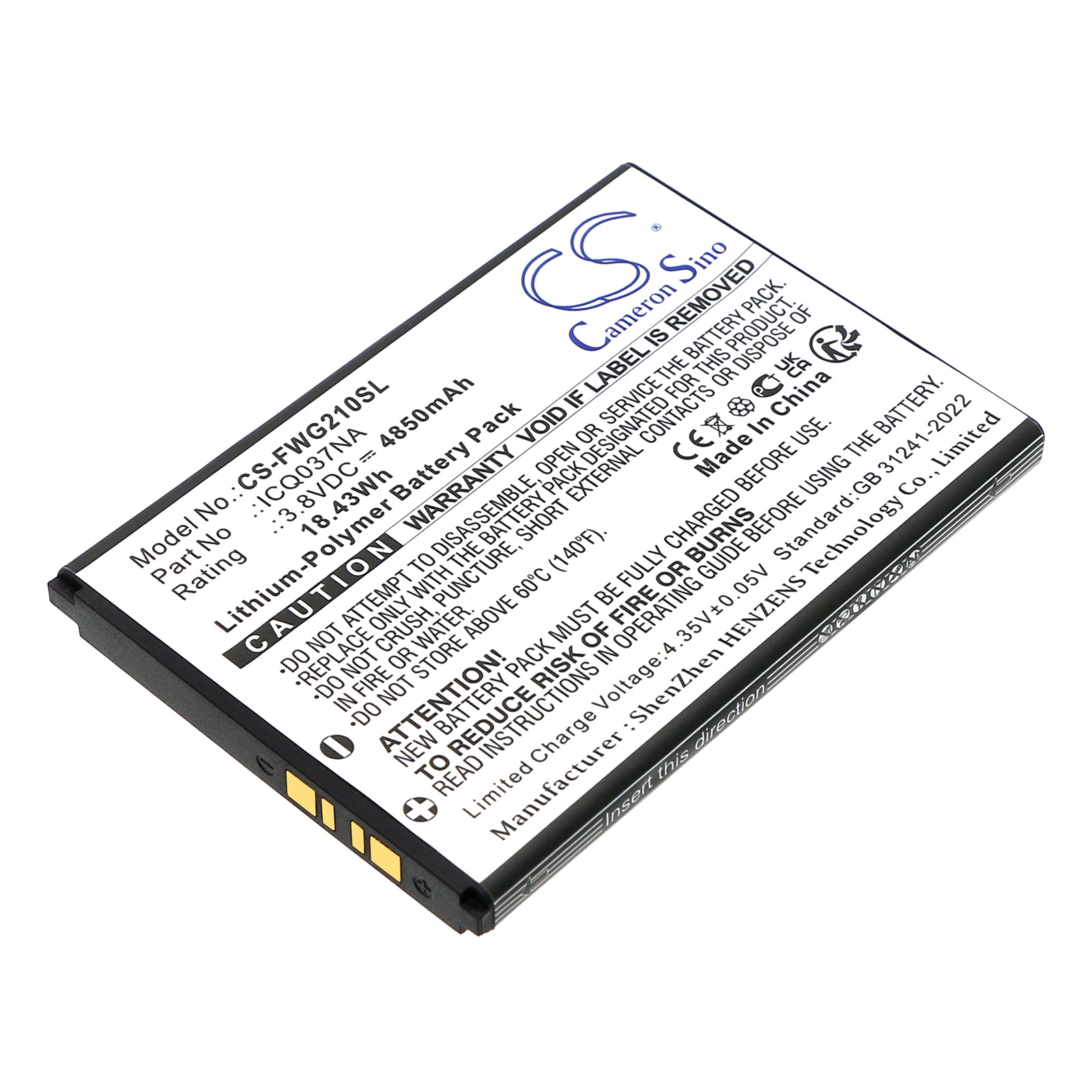 CS-FWG210SL Replacement Battery – Compatible with A50, JEXtream, RG2100