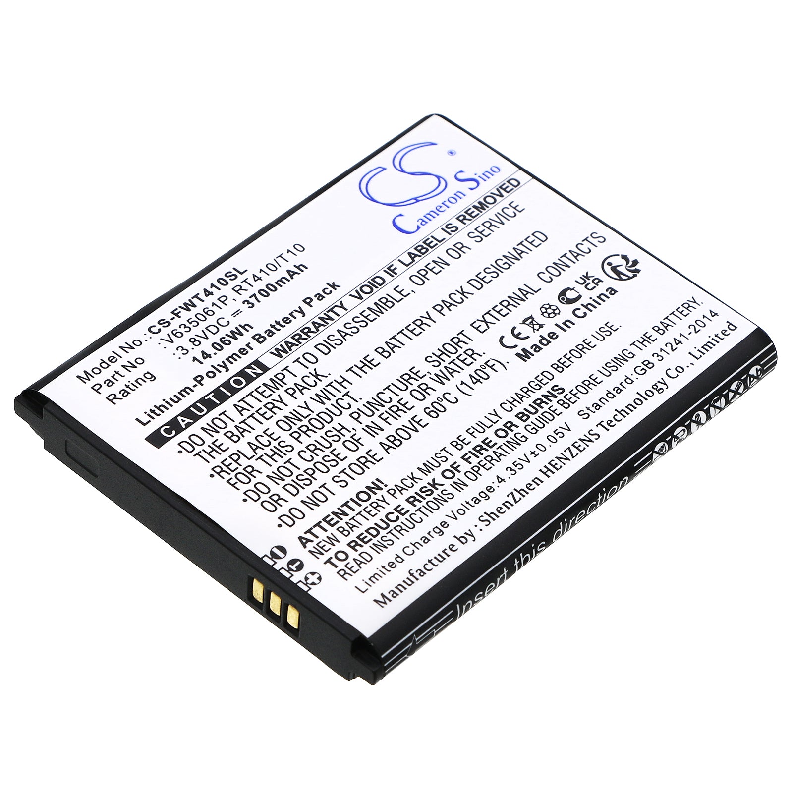 CS-FWT410SL Replacement Battery – Compatible with RT410, T10