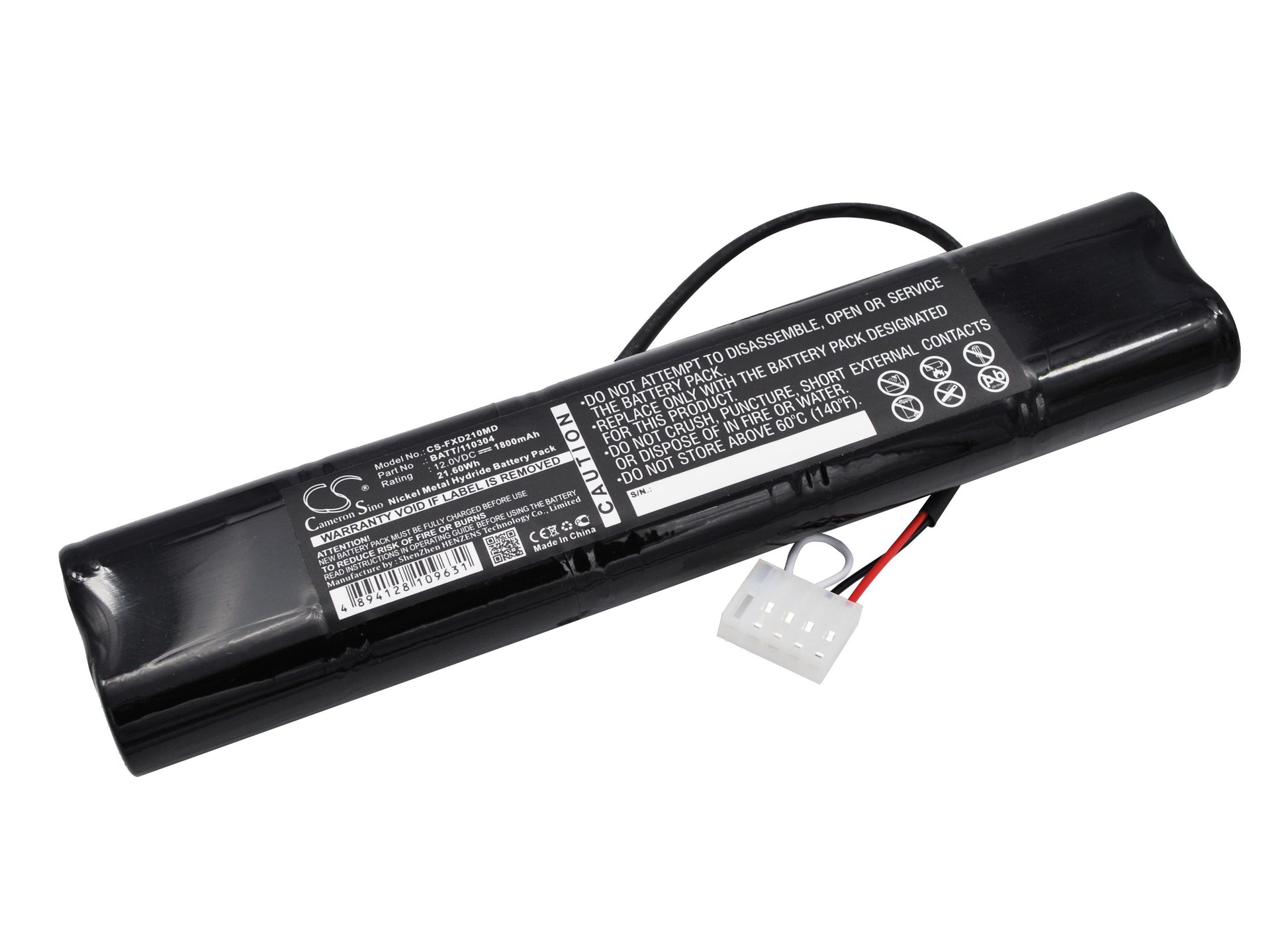 12V 1800mAh/21.60Wh Ni-MH Medical Battery for Fukuda