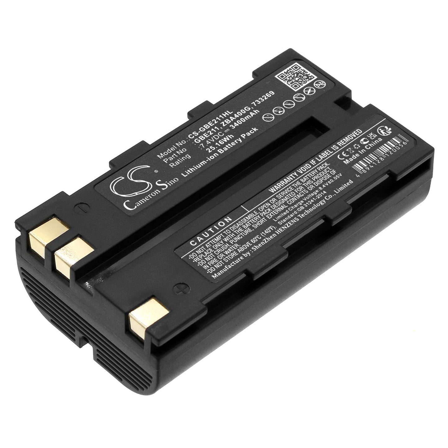7.4V 3400mAh/25.16Wh Li-ion Equipment/Survey Battery for Leica