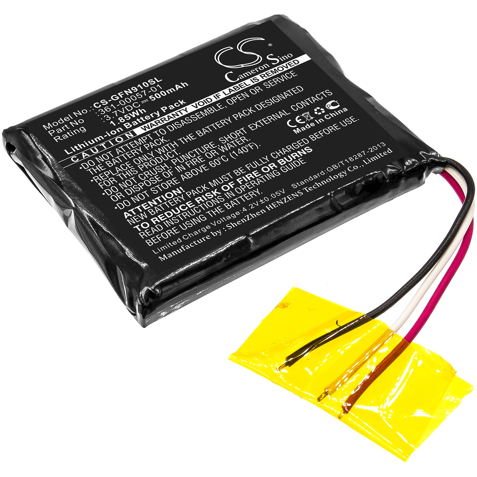 3.7V 500mAh/1.85Wh Li-ion GPS/Navigator Battery for Garmin
