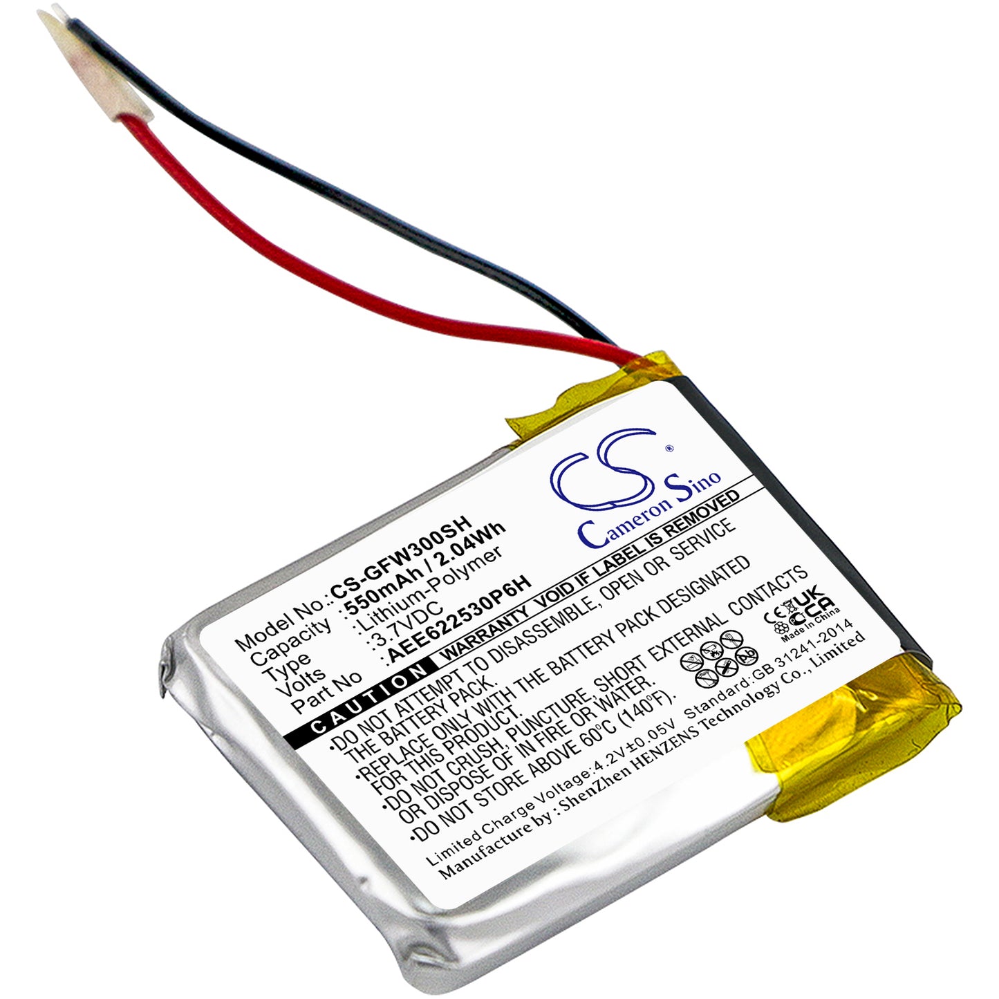 CS-GFW300SH Replacement Battery – Compatible with WT3 GPS Watch