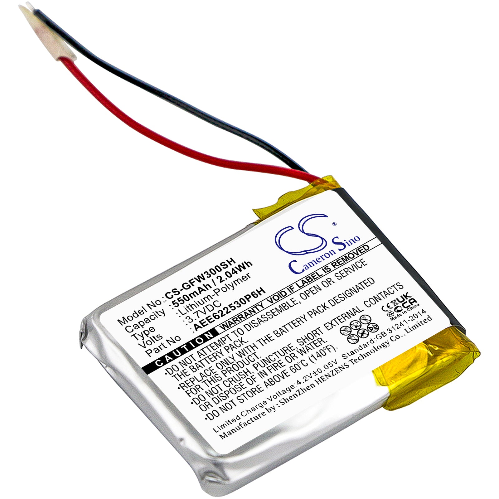 CS-GFW300SH Replacement Battery – Compatible with WT3 GPS Watch